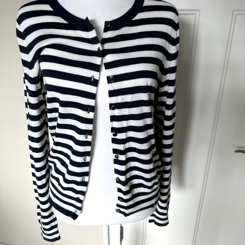 Banana Republic, Size Medium, Dark Navy and White Cardigan